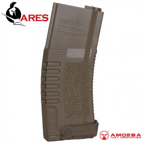Chargeur Ares Tan 140 Billes Amoeba pour Séries M4, M15, M16