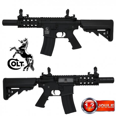 Colt M4 Special Forces Noir Full Métal Mini Equipé Silencieux
