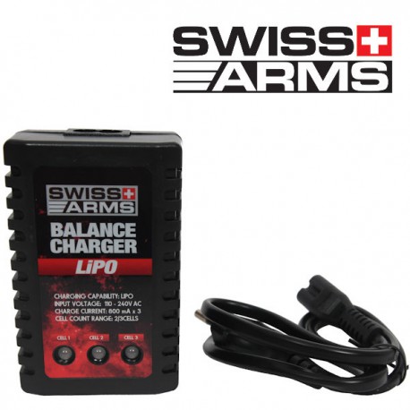 Chargeur Swiss Arms pour Batteries LiPo 2s-3s 7,4v/11,3v, 603361 airsoft