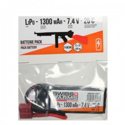 Batterie LiPo 7,4v 2200maH 25C T-Dean Double Stick Swiss Arms