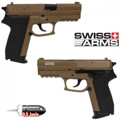 Pistolet Swiss Arms MLE HPA Noir et Tan