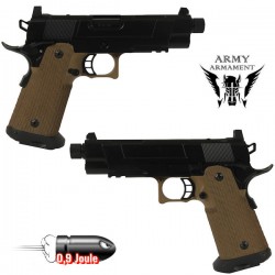 Pistolet R504 VII PRO Blowback Métal Noir/Tan Army Armament
