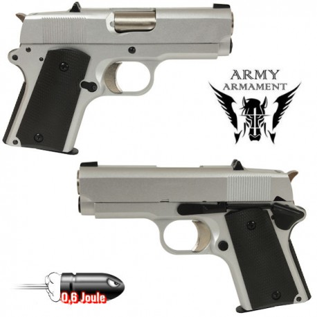 Pistolet R45A1 VII PRO Blowback Full Métal Silver Army Armament
