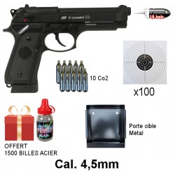Pack Pistolet X9 Classic Blowback Full Métal + 1500 Billes Acier Offertes