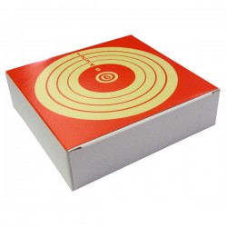 Cible fond rouge format 14x14 en carton (x100 unités)